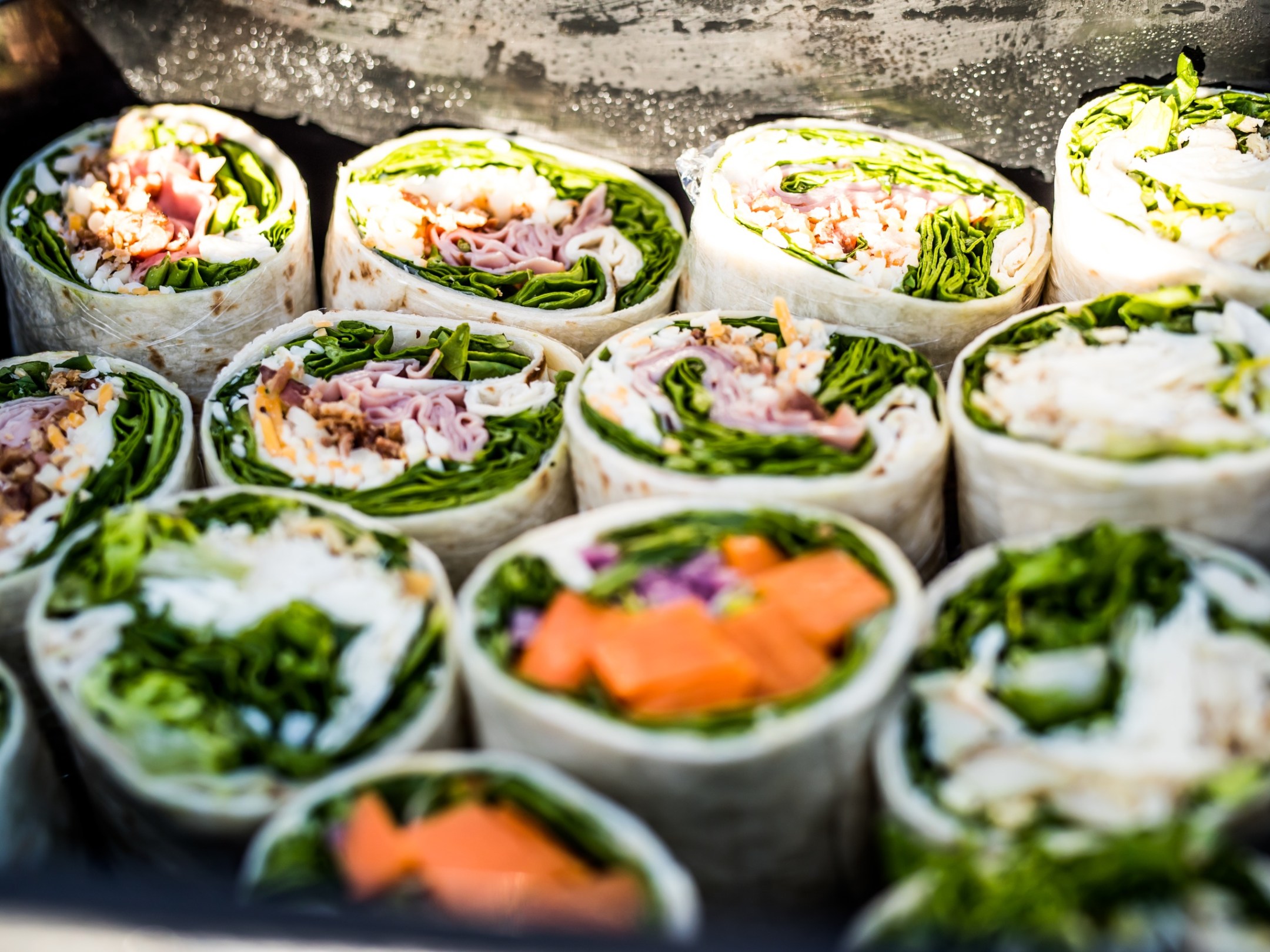 a bunch of food on a table